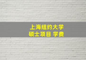 上海纽约大学硕士项目 学费